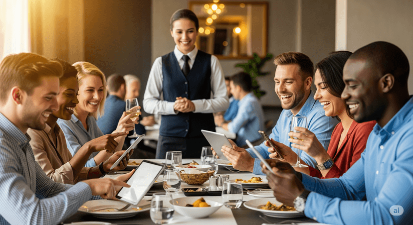 AR preview of dishes floating above table