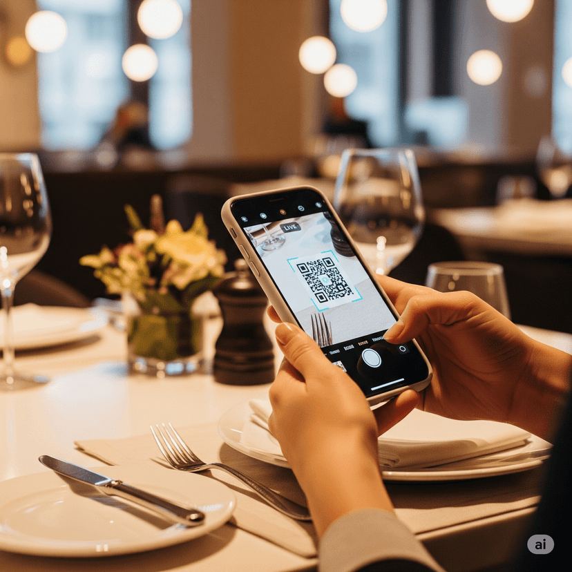 AR preview of dishes floating above table