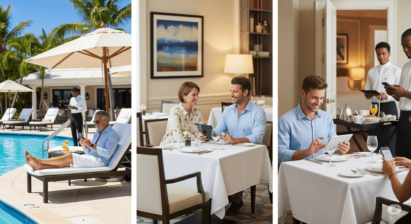 AR preview of dishes floating above table